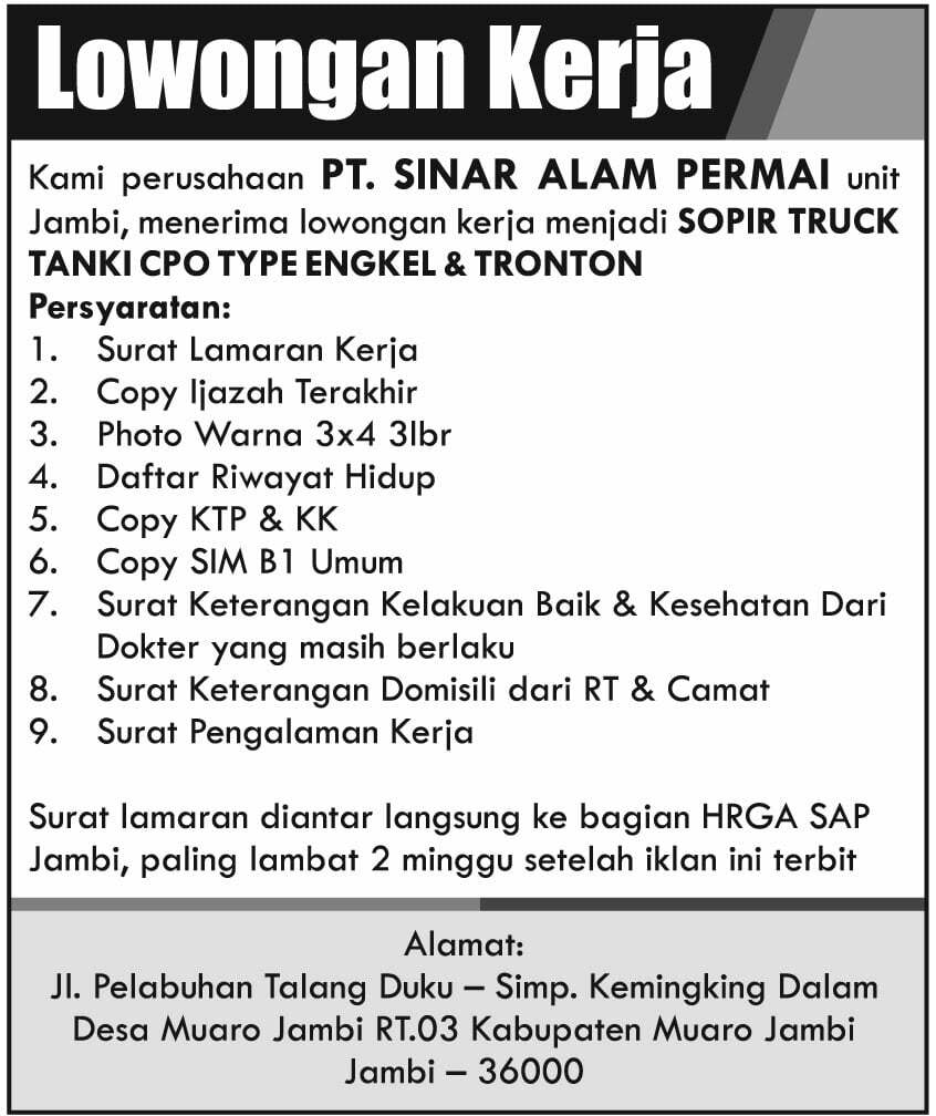 contoh lowongan pekerjaan