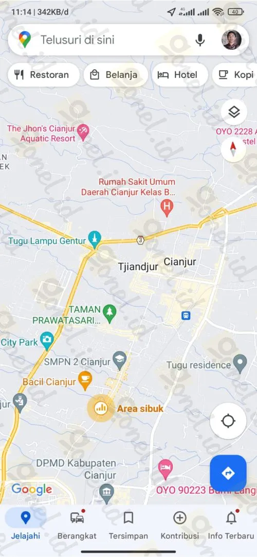 tampilan aplikasi google maps